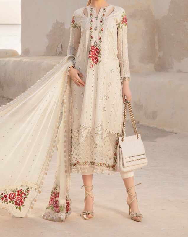 Embroidered unstitched 3 piece khaadi masoori suit By Zidan Fashion